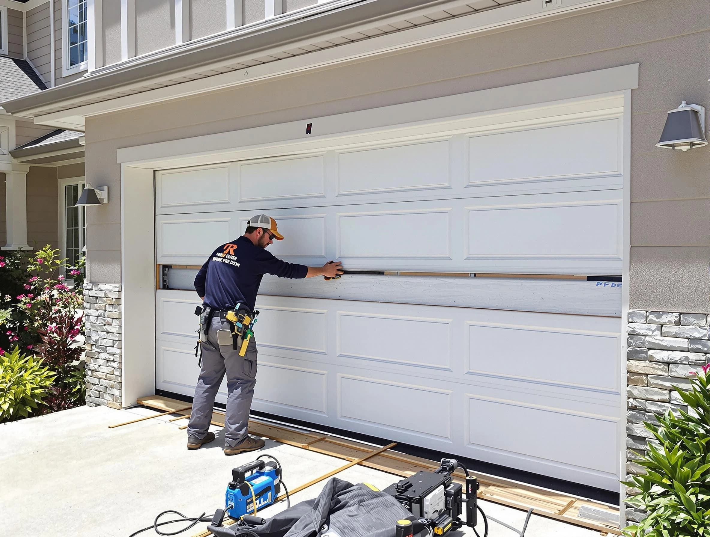 Gold Canyon Garage Door Repair team performing complete garage door replacement at Gold Canyon residence