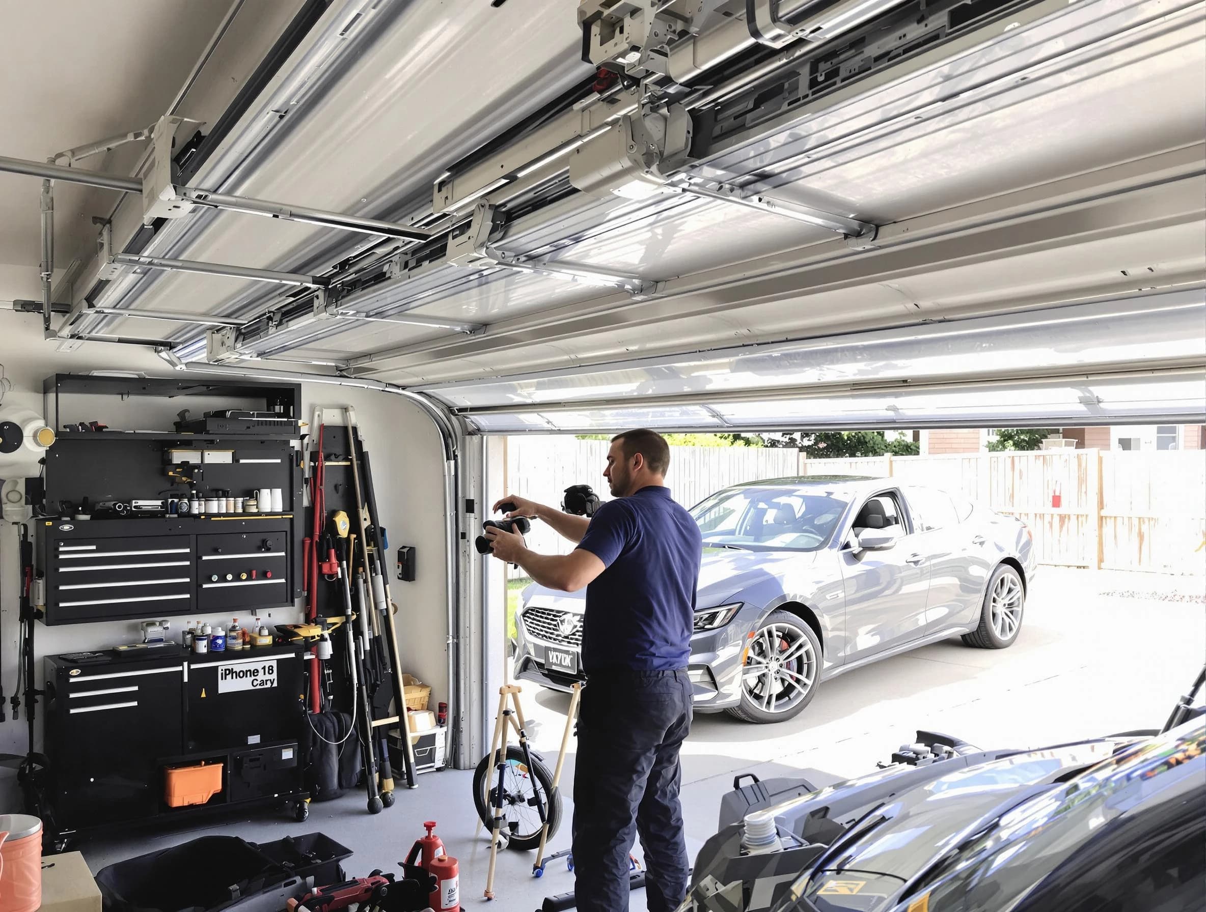 Gold Canyon Garage Door Repair technician fixing noisy garage door in Gold Canyon