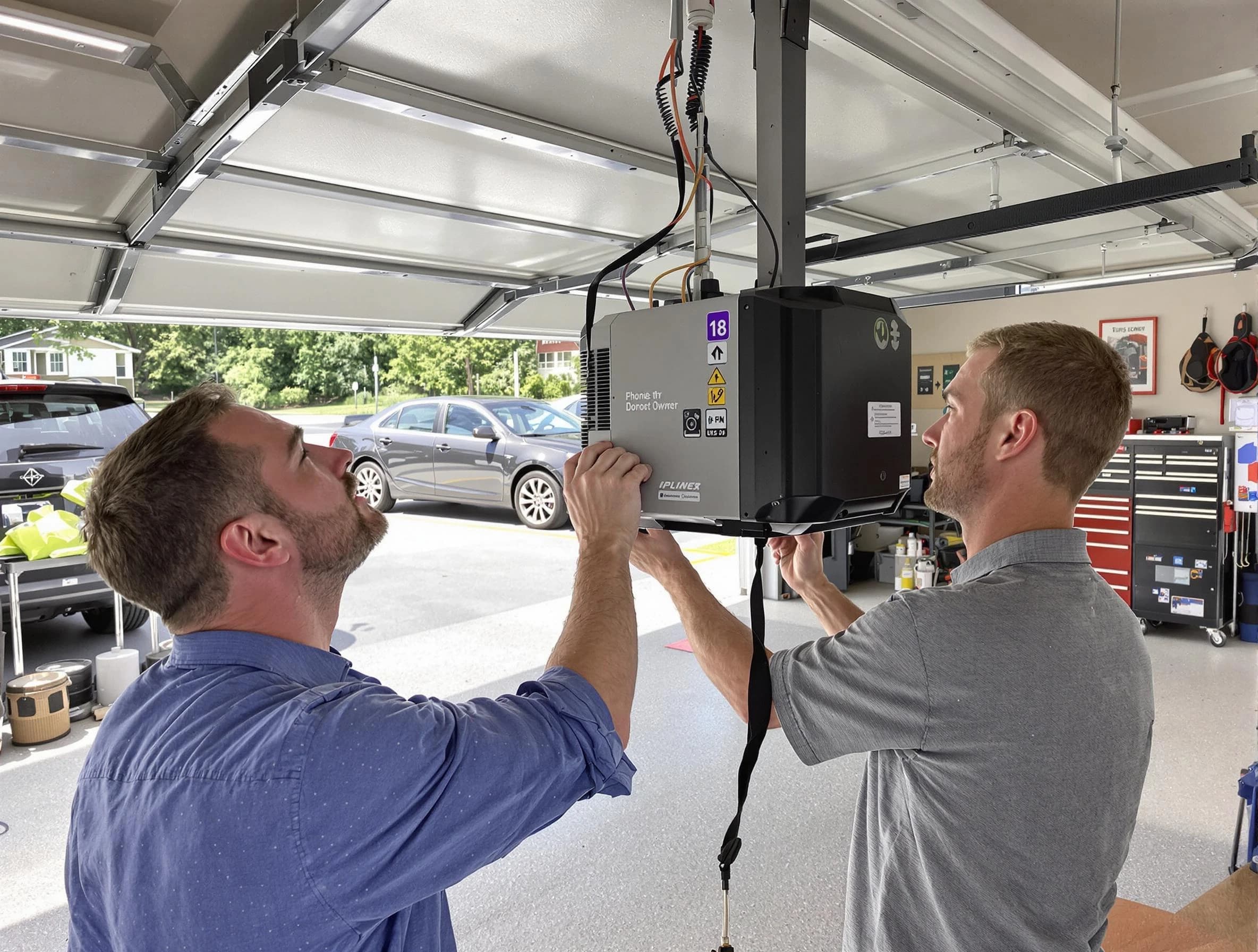 Gold Canyon Garage Door Repair technician installing garage door opener in Gold Canyon