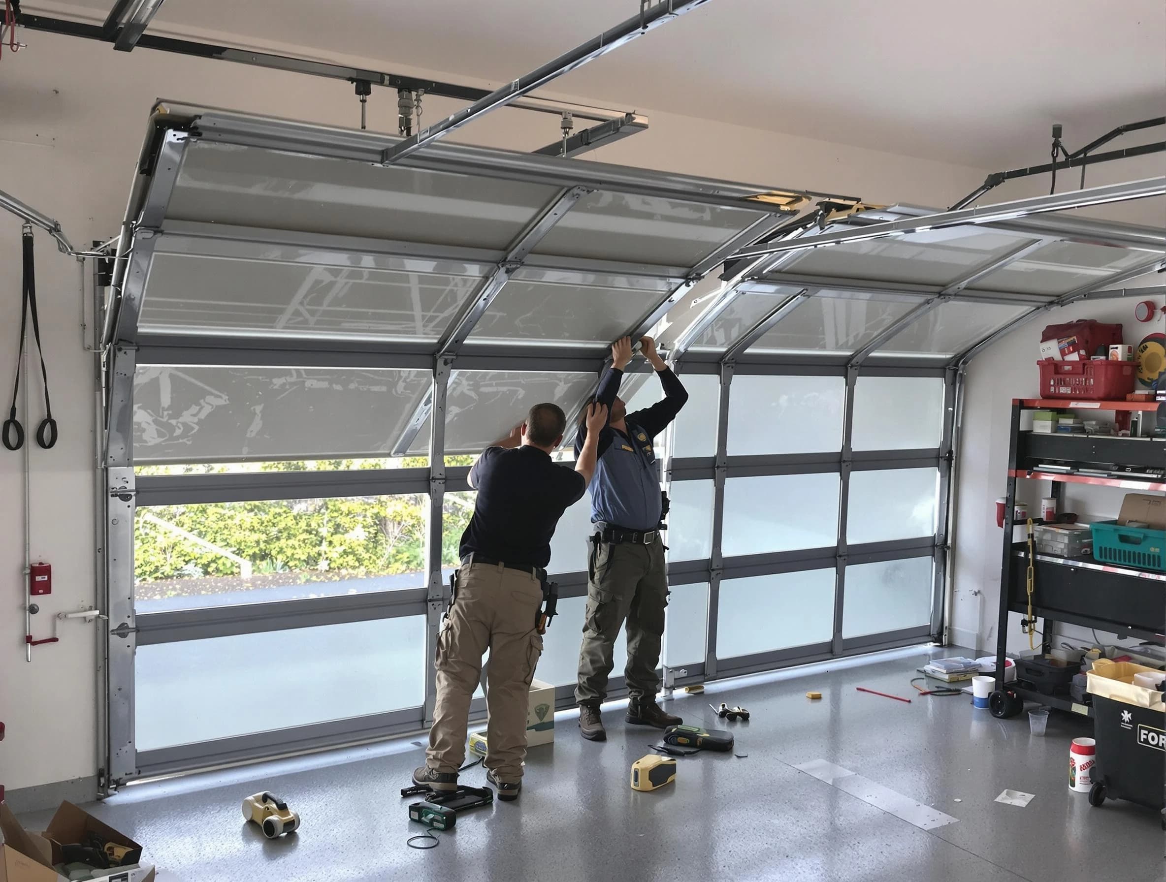 Gold Canyon Garage Door Repair expert performing precise panel replacement on Gold Canyon garage door