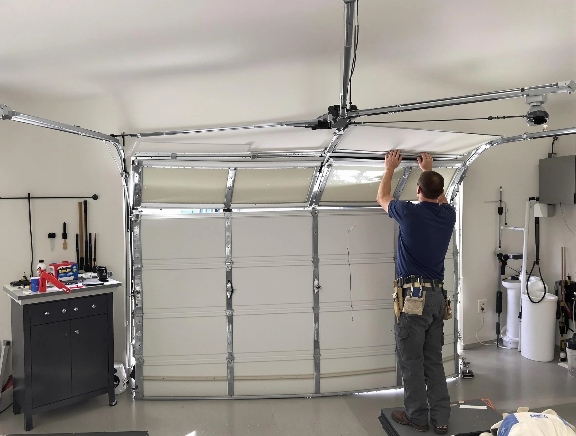 Gold Canyon Garage Door Repair specialist performing precise section replacement on Gold Canyon garage door